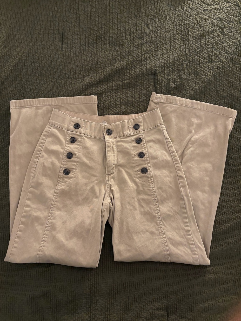 St. John's Bay Wide-Leg Trousers in Light Beige